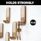 6 Pieces Handmade Wooden Decorative Adhesive Wall Hooks