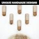 6 Pieces Handmade Wooden Decorative Adhesive Wall Hooks