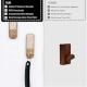 6 Pieces Brown And White Decorative Wooden Adhesive Wall Hooks