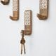6 Pieces Handcrafted Wooden Adhesive Wall Hooks
