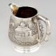 Vintage Anglo Indian Silver Creamer Jug with Village Scene Engraving
