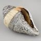 Vintage Silver Wrapped Conch Shell with Floral Engraving