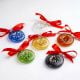 12 Pieces Handcrafted Multicolor Glass Donut Christmas Ornaments