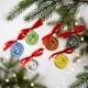 12 Pieces Handcrafted Multicolor Glass Donut Christmas Ornaments