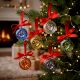 12 Pieces Handcrafted Multicolor Glass Donut Christmas Ornaments