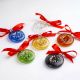 Handcrafted Multicolor Glass Donut Christmas Ornaments