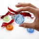 Handcrafted Multicolor Glass Donut Christmas Ornaments