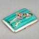 W&Co Ltd Sterling Silver Enamel Lady and Dog Cigarette Case