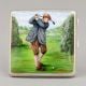 WN Ltd Birmingham Sterling Silver Enamel Golfer Cigarette Case