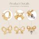 6 Pieces Brass Modern Gold Bow Kitchen Drawer Knobs