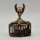 Vintage Brass Foot Scrubber with Skull Handle