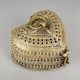 Handcrafted Brass Heart Shaped Jewelry Box Vintage Keepsake