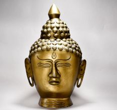 Hand Skilled Vintage Metal Buddha Statue in Burmese Art