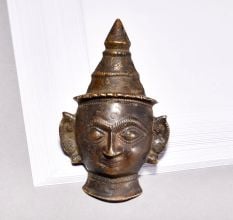 Vintage Finest Brass Lord Shiva Head Plate for Decoration