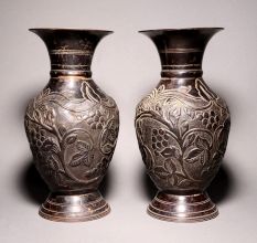 Handmade Vintage Brass Flower Pot for Decor in Pair of 2