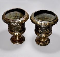 Handcrafted Brass Flower Pot in European Art in Pair