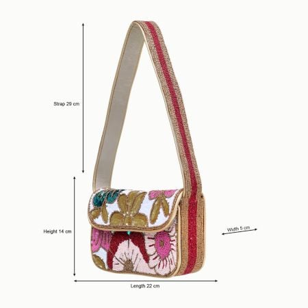 Luxury Colorful Floral Beaded Handbag Designer Women Shoulder Bag
