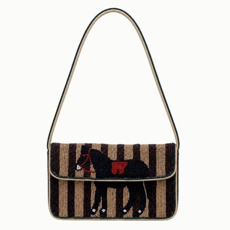 Handcrafted Luxury Beaded Horse Shoulder Bag