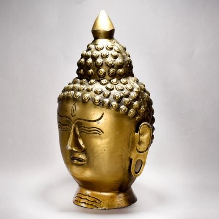 Hand Skilled Vintage Metal Buddha Statue in Burmese Art