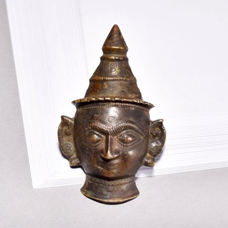 Vintage Finest Brass Lord Shiva Head Plate for Decoration