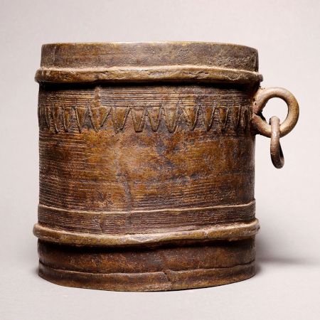Beautifully Crafted Brass Measurement Pot in Vintage Finish