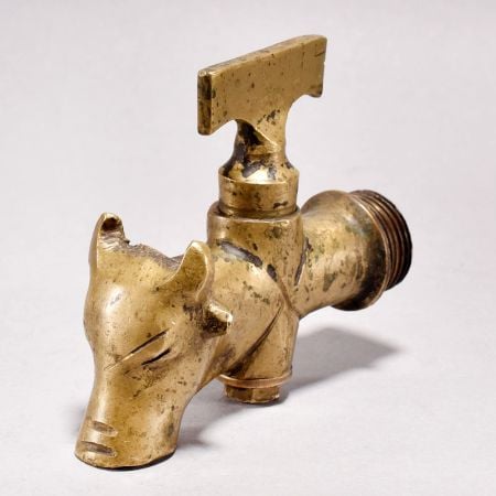 Vintage High-Quality Brass Nandi Bull Head Water Tap