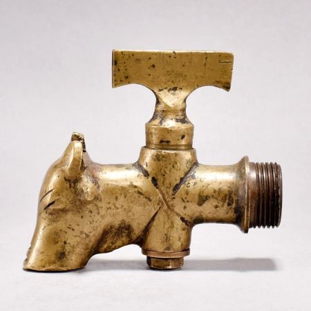 Vintage High-Quality Brass Nandi Bull Head Water Tap