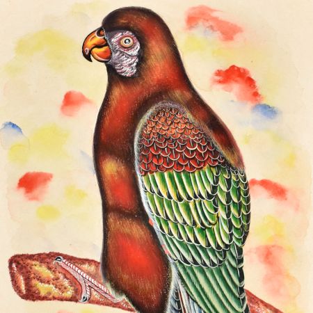 Vintage Bird Paper Painting for Office Decoration