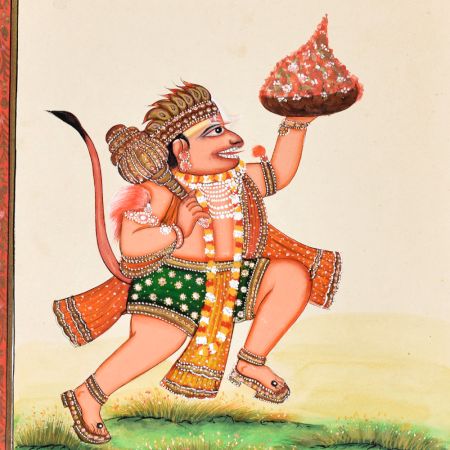 Lord Hanuman Paper Painting for Home Decoration