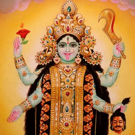 Vintage Maa Kali Paper Painting for Prayer Room