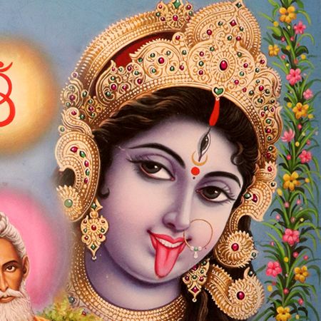 Hindu God Lord Shiva and Maa Kali Vintage Paper Painting