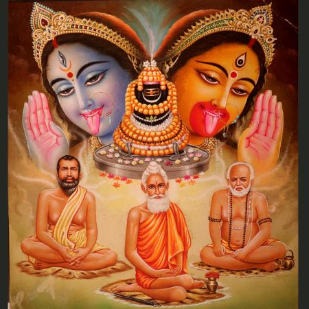 Shiva Lingam and Goddess Maa Kali Paper Painting