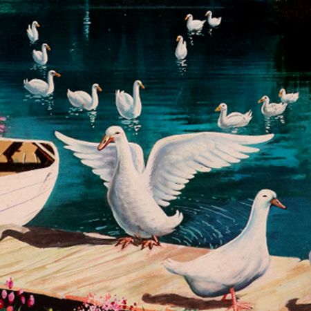 Vintage Paper Painting of Scenery for Home Decoration
