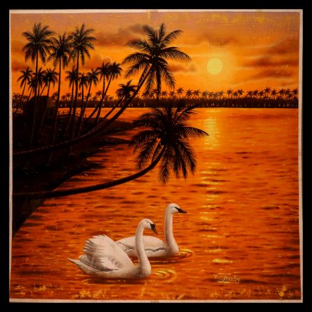 Beautiful Scenery Paper Painting in Vintage Style