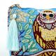 Owl Beaded Blue Cotton Luxury Sling Bag For Women