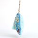 Owl Beaded Blue Cotton Luxury Sling Bag For Women