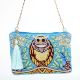 Owl Beaded Blue Cotton Luxury Sling Bag For Women
