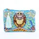 Owl Beaded Blue Cotton Luxury Sling Bag For Women