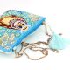 Owl Beaded Blue Cotton Luxury Sling Bag For Women