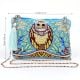 Owl Beaded Blue Cotton Luxury Sling Bag For Women