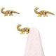3 Pieces Dinosaur Aluminium Golden Heavy Duty Wall Hook