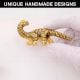 3 Pieces Dinosaur Aluminium Golden Heavy Duty Wall Hook