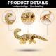 3 Pieces Dinosaur Aluminium Golden Heavy Duty Wall Hook