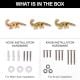 3 Pieces Dinosaur Aluminium Golden Heavy Duty Wall Hook