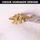 3 Pieces Dinosaur Aluminium Golden Heavy Duty Wall Hooks