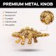 3 Pieces Dinosaur Aluminium Golden Heavy Duty Wall Hooks