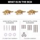 3 Pieces Dinosaur Aluminium Golden Heavy Duty Wall Hooks