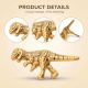 3 Pieces Modern Golden Dinosaur Aluminium Heavy Duty Wall Hook