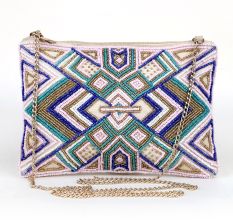 Multicolor Handcrafted Beaded Cotton Sling Type Of Bag For Women