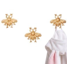 3 Pieces Handmade Aluminium Bee Wall Hooks